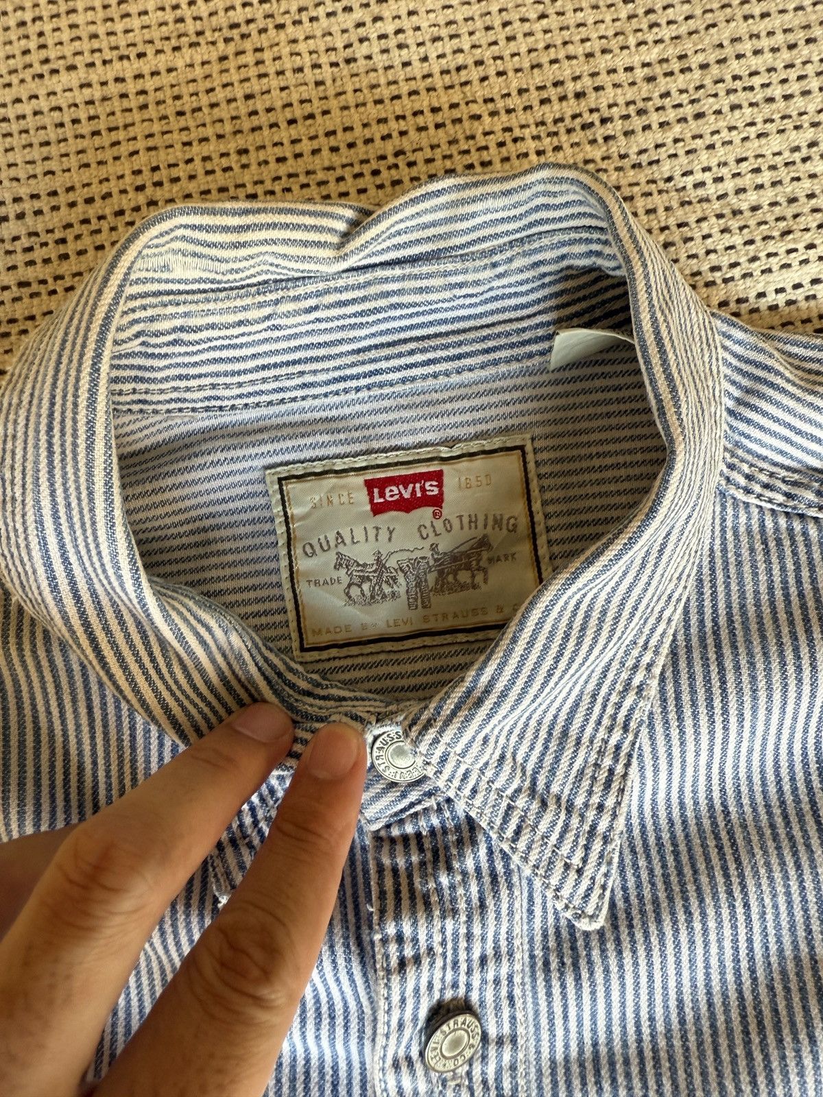 Levi's Levi's Strauss striped Authentic Jeans Wear shirt Size US L / EU 52-54 / 3 - 11 Thumbnail