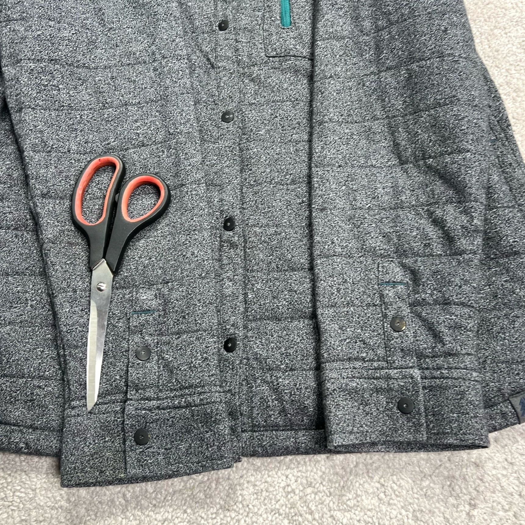 Vintage LL Bean Jacket Women XL Insulated Primaloft Ribbed Snap Button Hiking Shacket Gray Pockets Size XL / US 12-14 / IT 48-50 - 7 Thumbnail