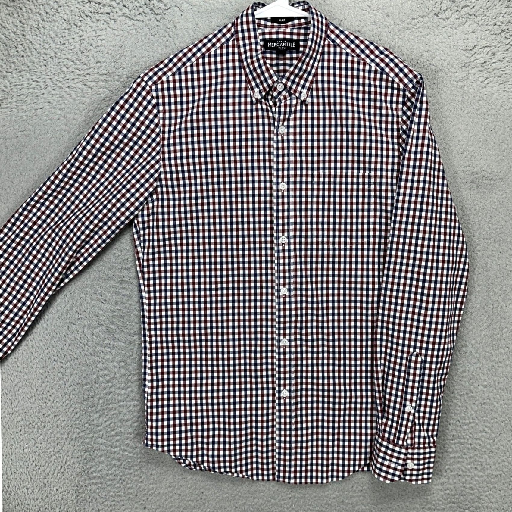 J.Crew J.CREW MERCANTILE Flex Mens Button Down Shirt Medium Blue Red Plaid Slim Fit Size US M / EU 48-50 / 2 - 2 Thumbnail