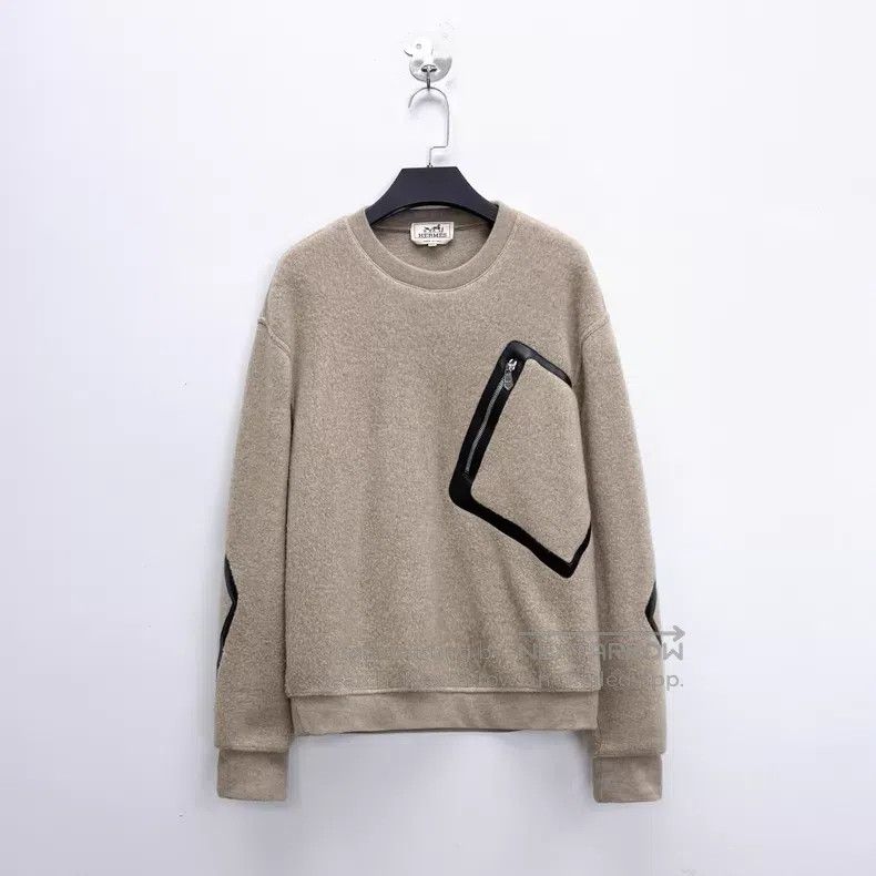 Hermes Hermes FW22 Khaki color diamond pattern leather cashmere b Size US S / EU 44-46 / 1 - 1 Thumbnail