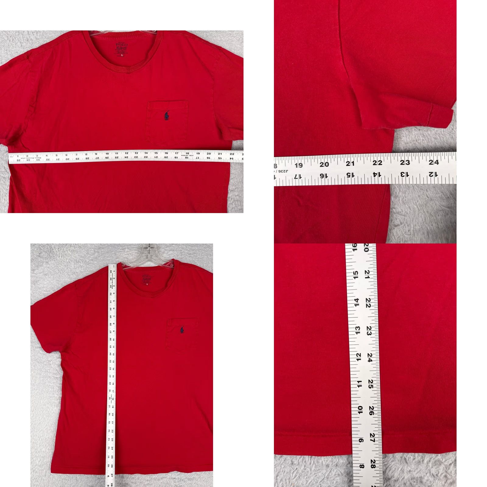 Ralph Lauren Polo Ralph Lauren Shirt Adult Large Red Short Sleeve Crew 100% Cotton Pocket Size US L / EU 52-54 / 3 - 8 Thumbnail