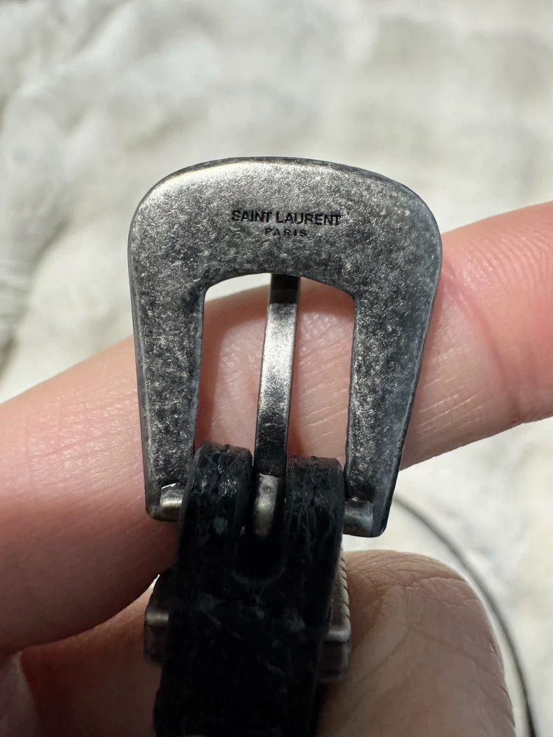 Saint Laurent Paris saint laurent parisBlack and silver embossed belt 2503-Next Size ONE SIZE - 3 Thumbnail