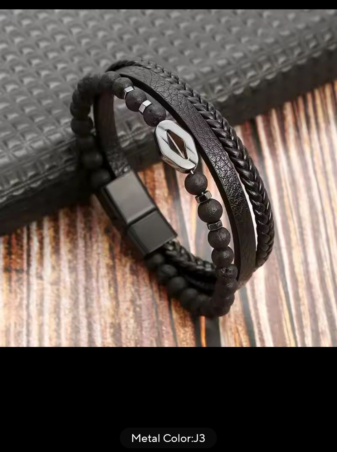 Homemade Handcrafted Leather Bracelet – Multi-Layer Braided Design Size ONE SIZE - 8 Thumbnail
