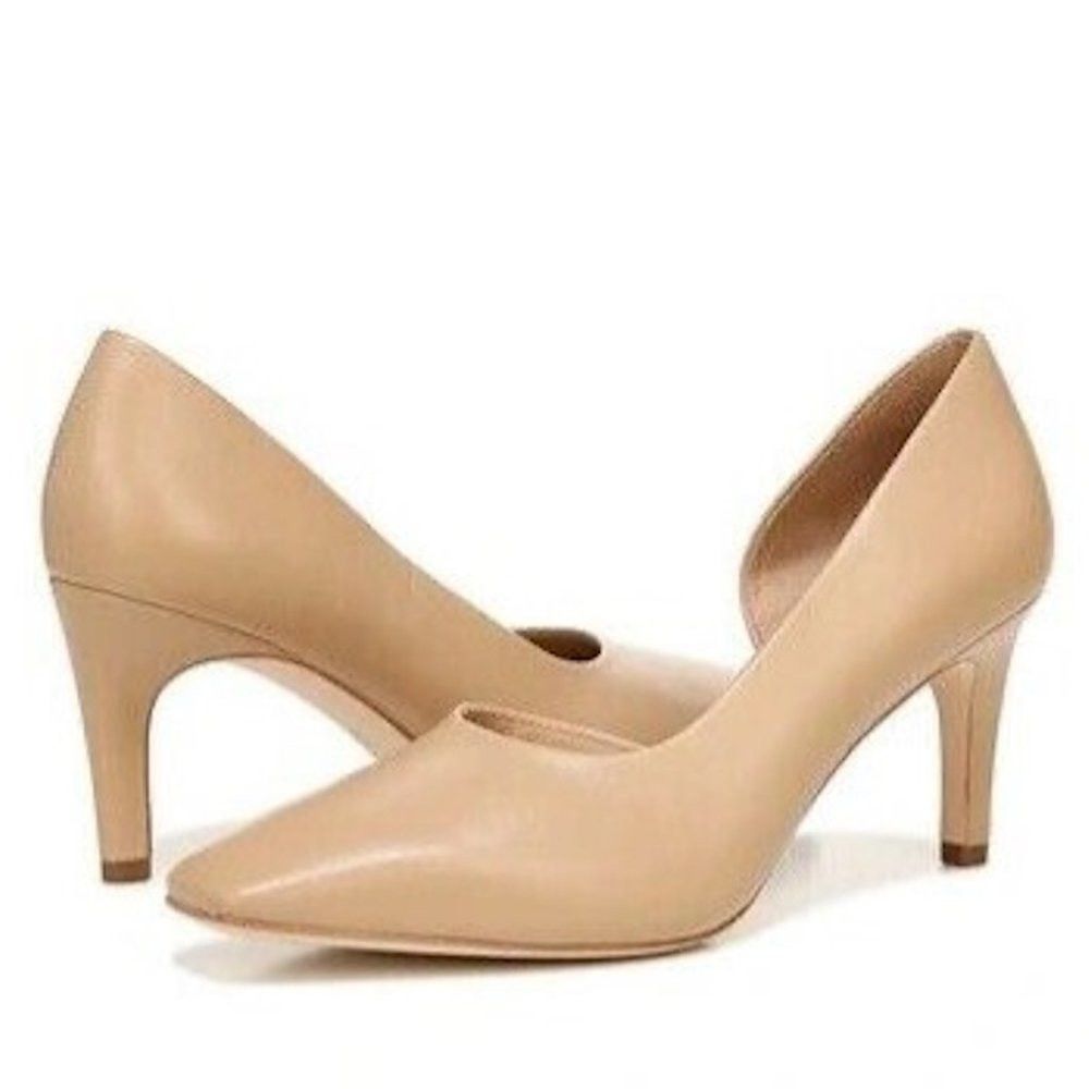 Vince New Vince Tiana Square Toe Beige Leather Pump Size 7.5 Size US 7.5 / IT 37.5 - 1 Thumbnail