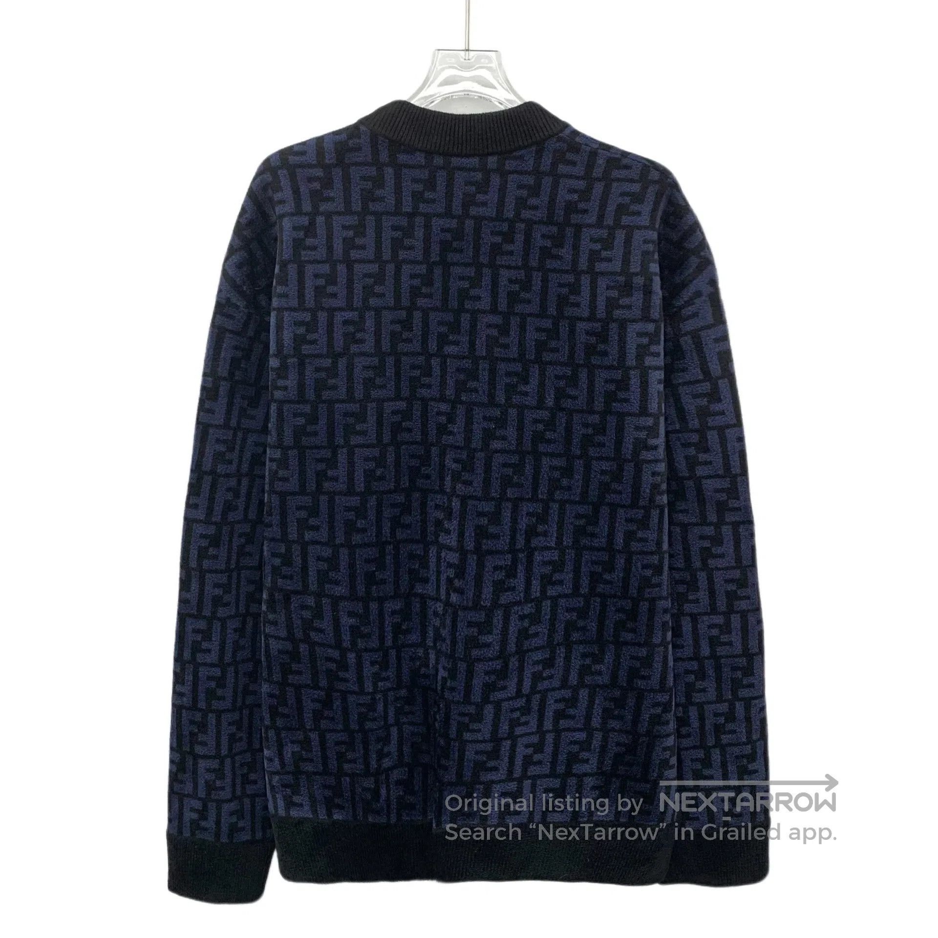 Fendi FENDI Dark blue double F full print round neck long sleeve Size US XS / EU 42 / 0 - 2 Thumbnail