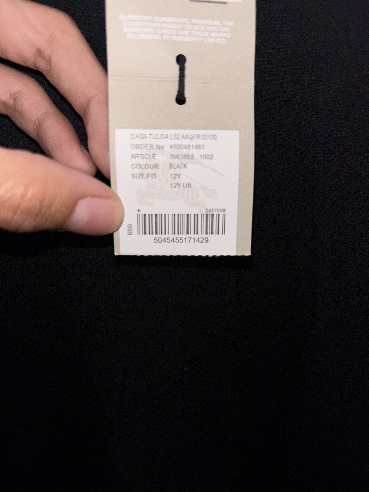Burberry Burberry black long sleeve shirt Size S / US 4 / IT 40 - 2 Thumbnail