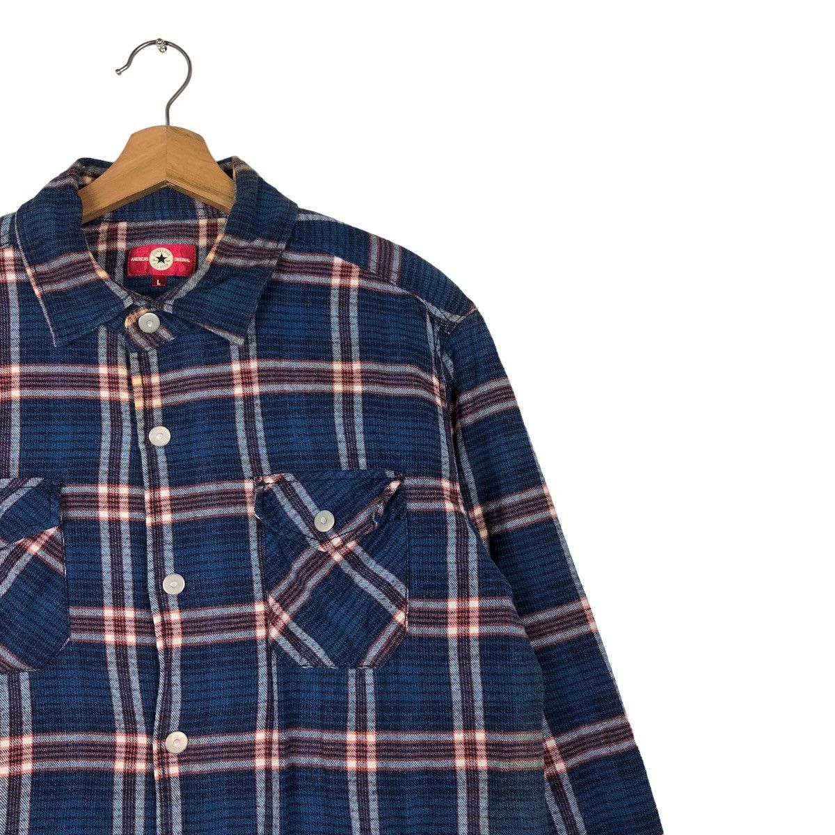 Japanese Brand 🔥Vintage Converse All Star Shirt Jacket Chore Tartan Design Size US L / EU 52-54 / 3 - 6 Thumbnail