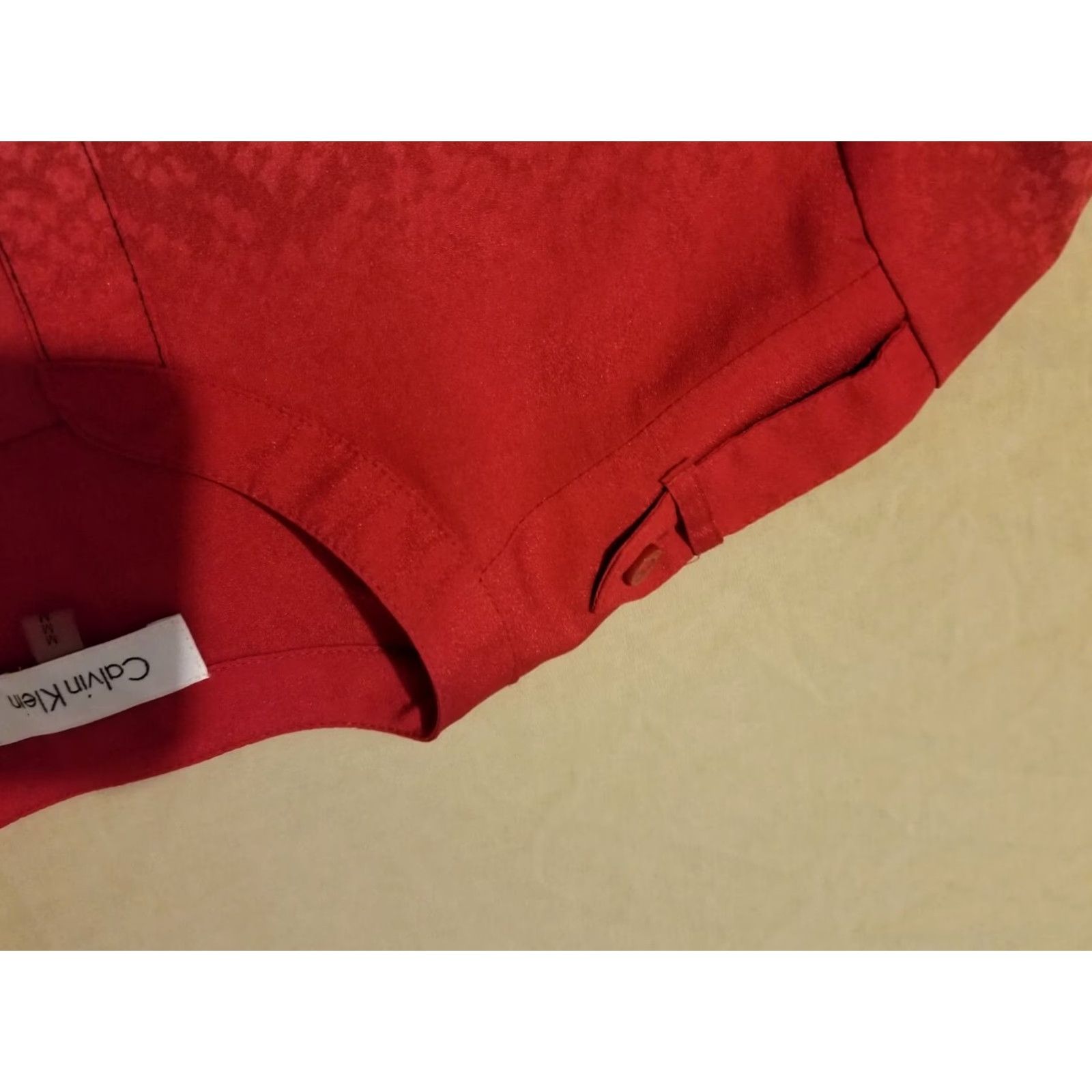Calvin Klein Womens Calvin Klein Shirt M Medium Red Black Blouse Size M / US 6-8 / IT 42-44 - 3 Thumbnail