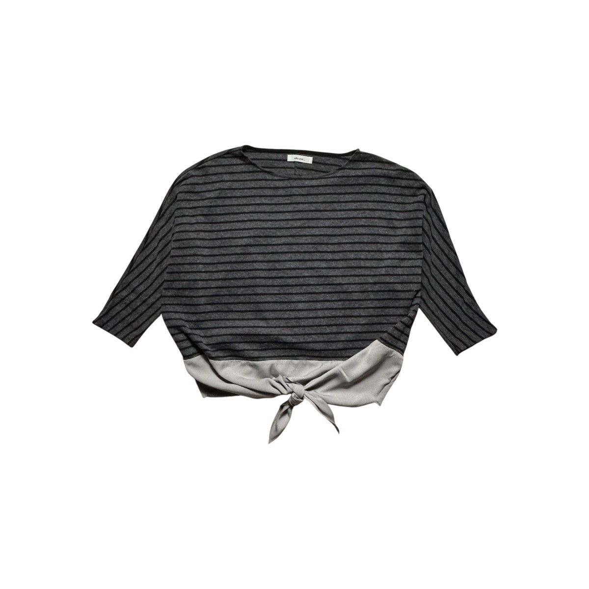 Japanese Brand Niko and Dark grey striped three-quarter sleeve shirt Size ONE SIZE - 1 Thumbnail