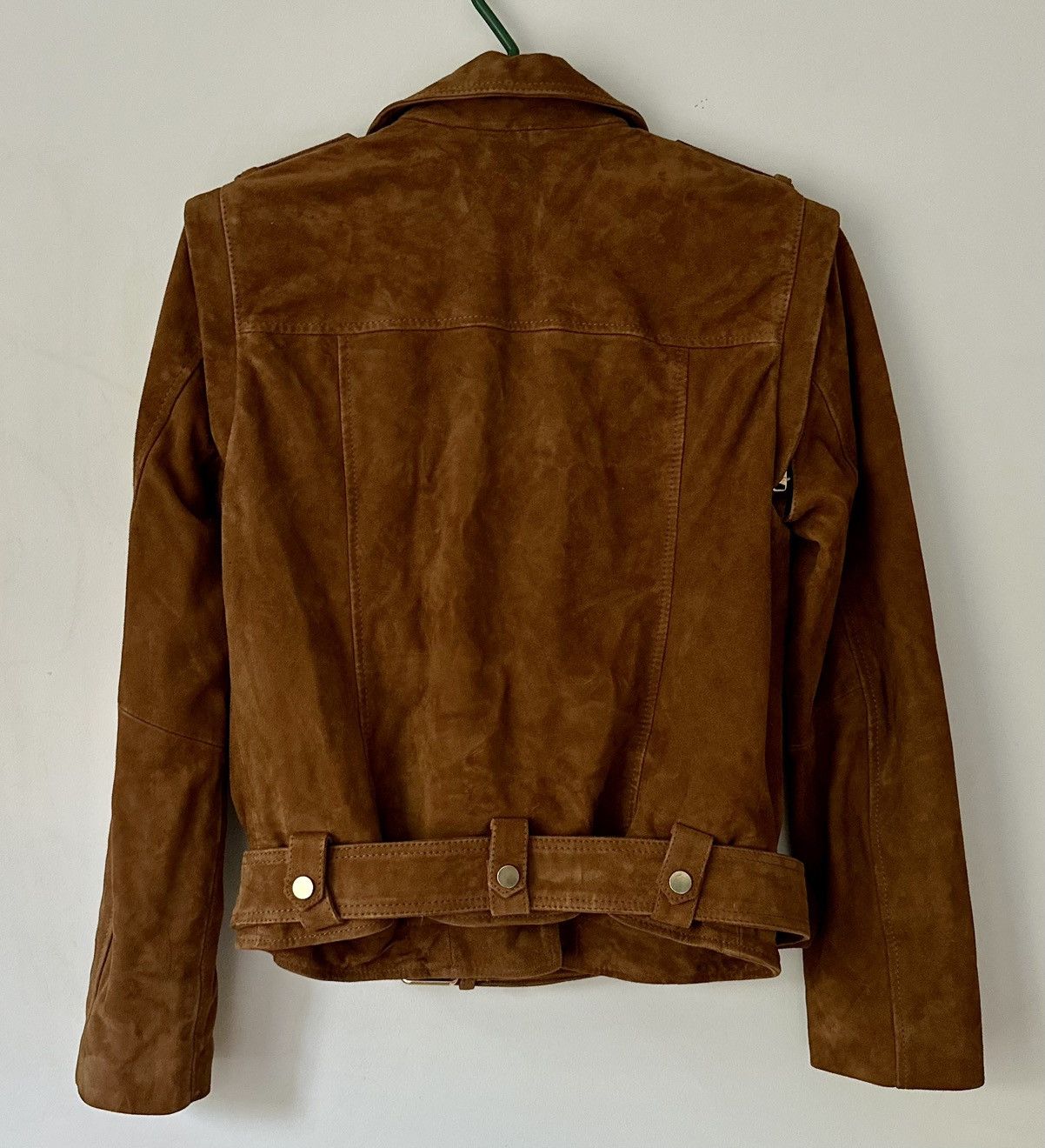 Allsaints ALL SAINTS Morgan Suede Biker Jacket in camel Size S / US 4 / IT 40 - 10 Thumbnail