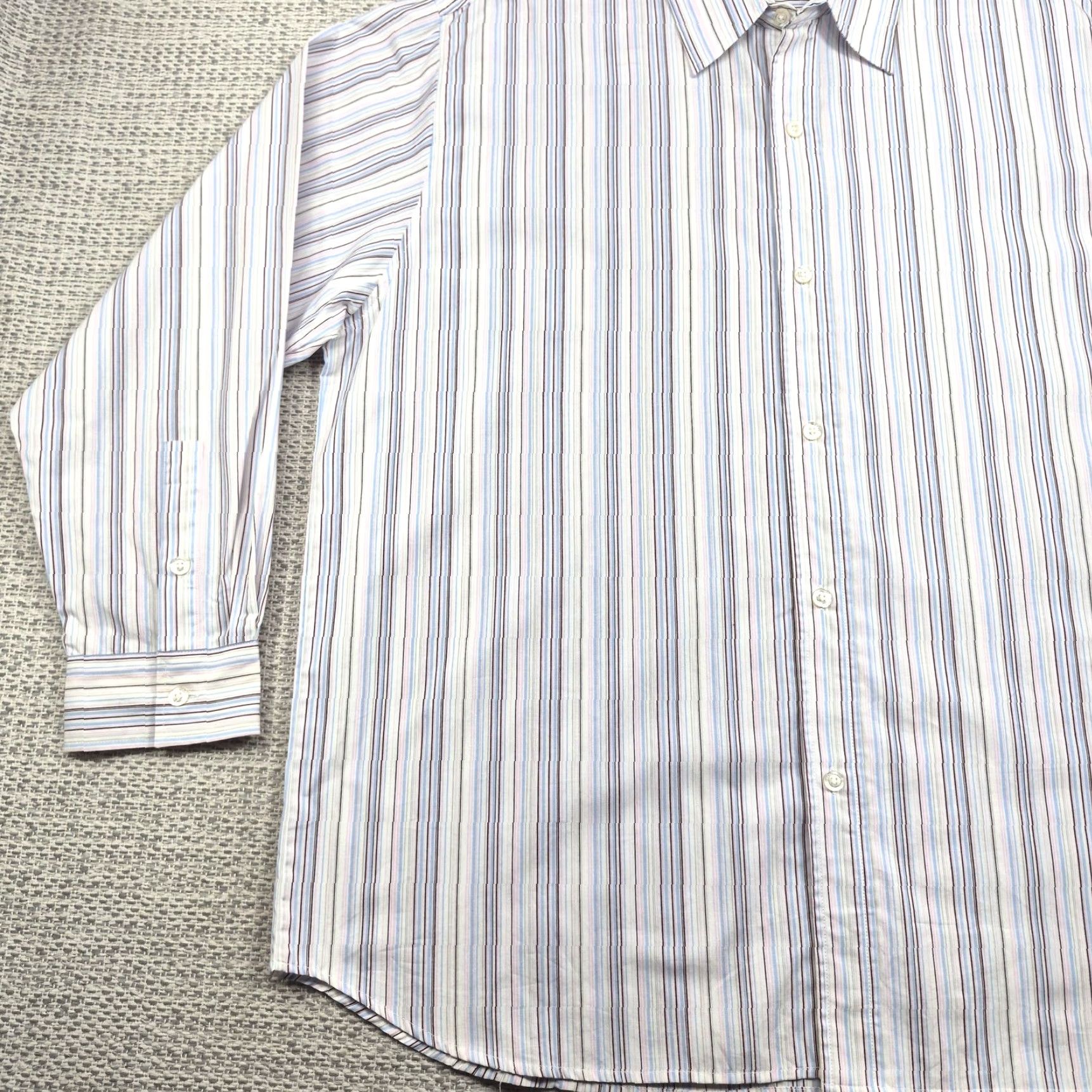 Southpole South Pole Button Up Shirt Mens XL Multicolor Stripe Long Sleeve Dress Shirt Shirt Men XL Multicolor Stripe Button Up Dress Shirt Size 46R - 3 Thumbnail