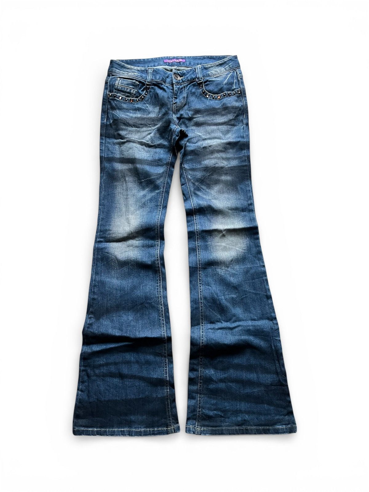 Tornado Mart corcaroli studed flared zebra denim pants Size US 30 / EU 46 - 1 Thumbnail