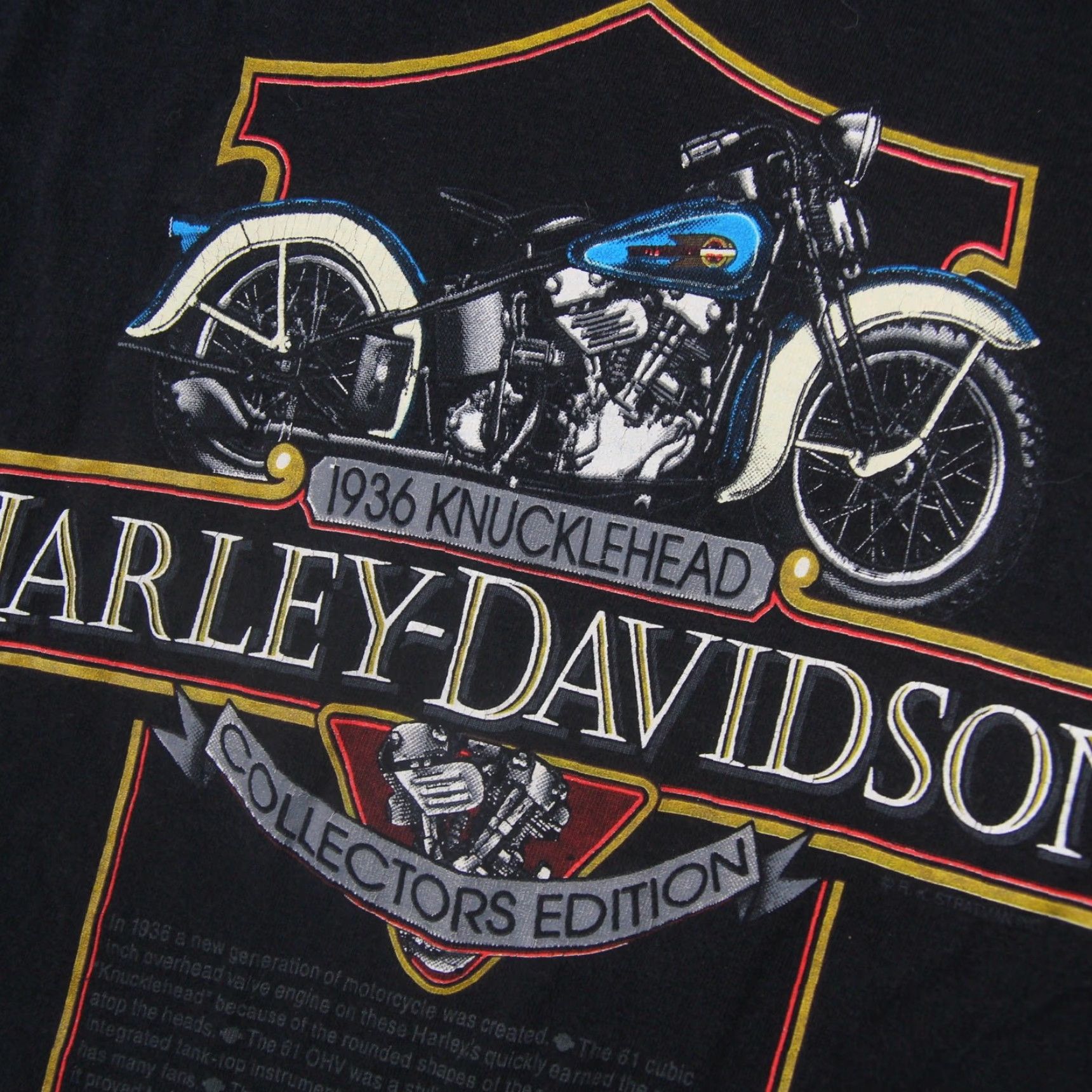 Harley Davidson VINTAGE Harley-Davidson 1936 Knucklehead Limited Edition graphic T Shirt Men's M Black Harley-Davidson shirt Men Medium 90s era Size US M / EU 48-50 / 2 - 4 Thumbnail