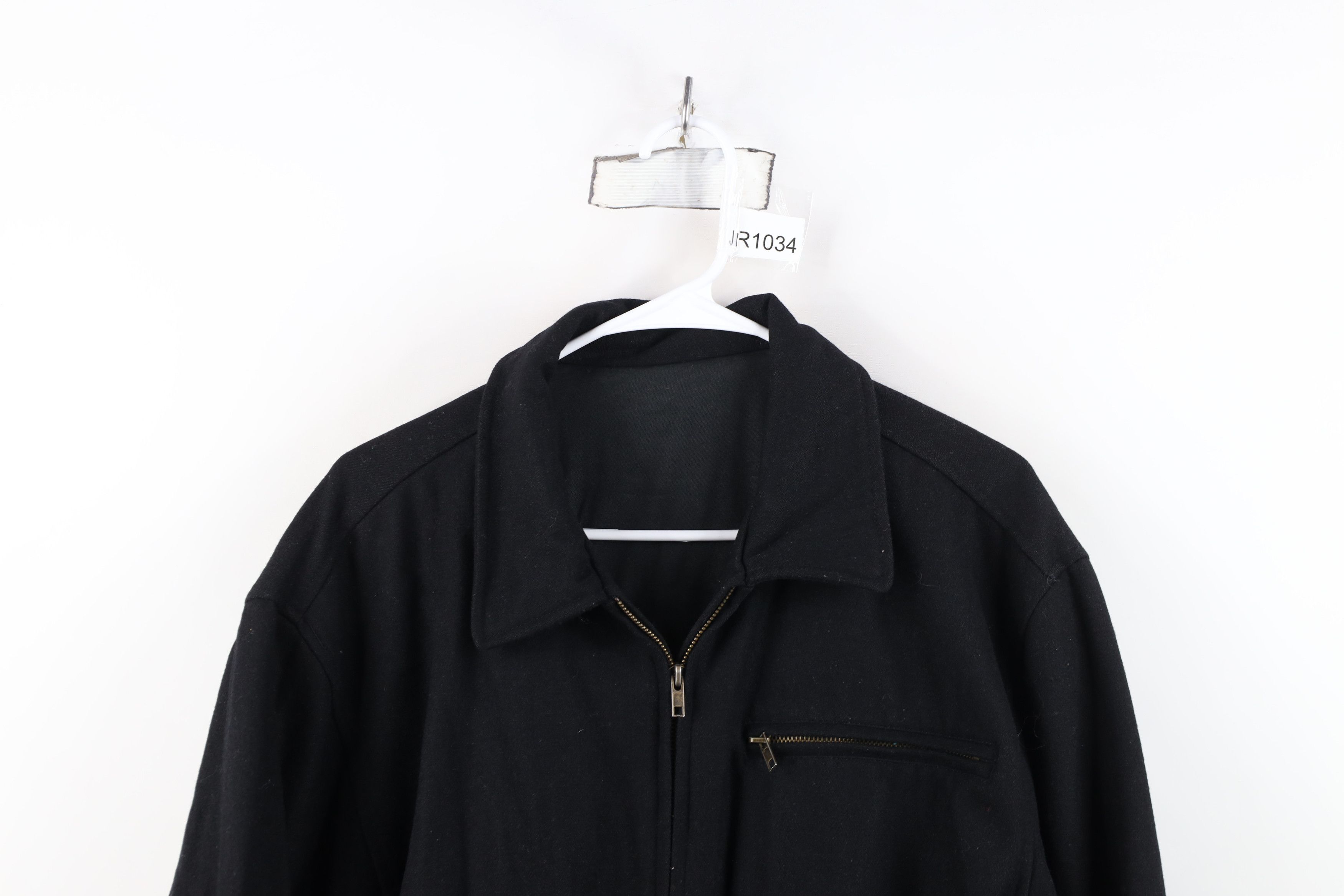 Vintage Vintage 90s Streetwear Wool Full Zip Bomber Jacket Black Size US L / EU 52-54 / 3 - 2 Thumbnail