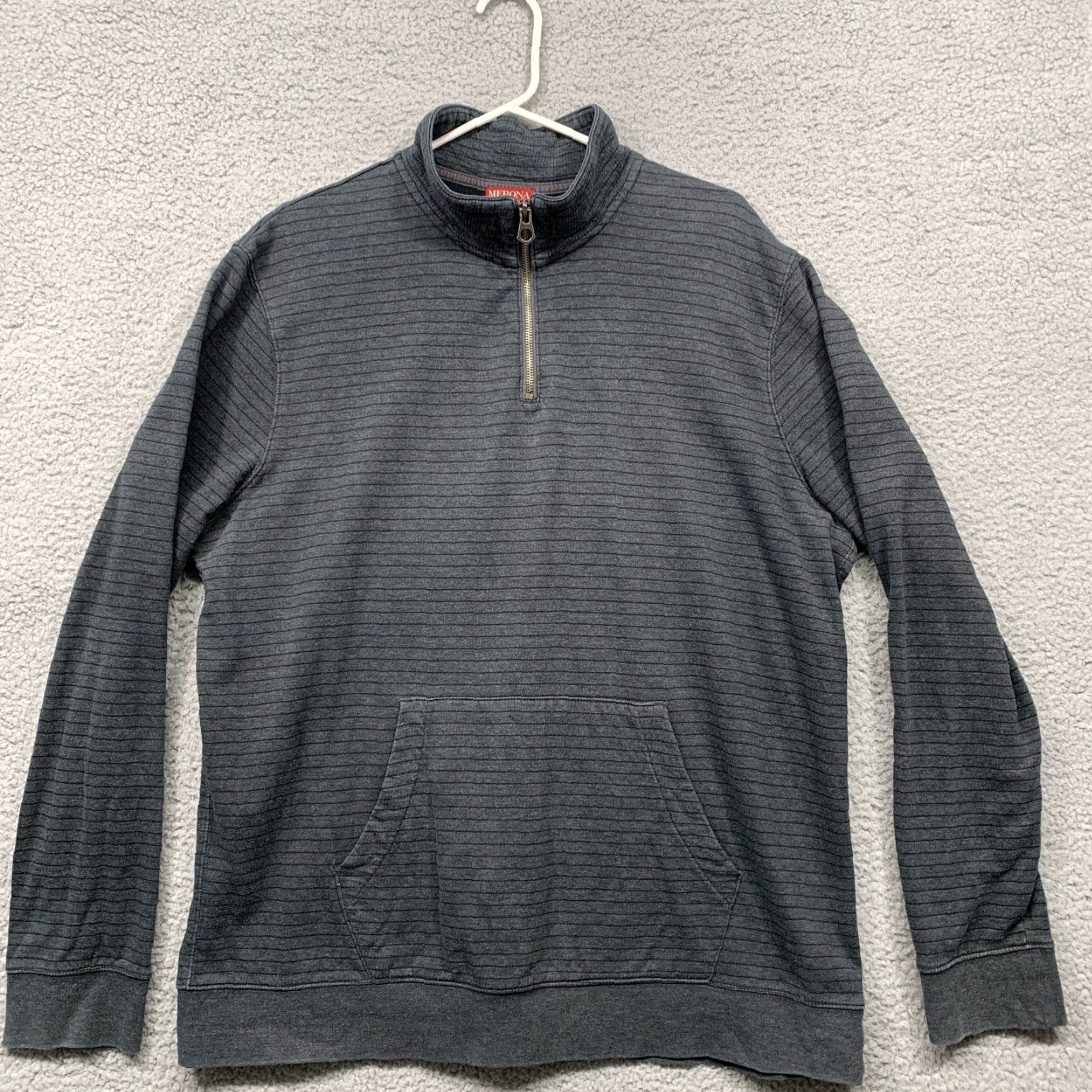 Merona Merona Pullover Shirt Men’s 1/3 Zip XL Gray Stripe Kangaroo Pocket Shirt Mens XL Gray Stripe 1/3 Zip Kangaroo Pocket Merona Pullover Shirt Size US XL / EU 56 / 4 - 2 Thumbnail