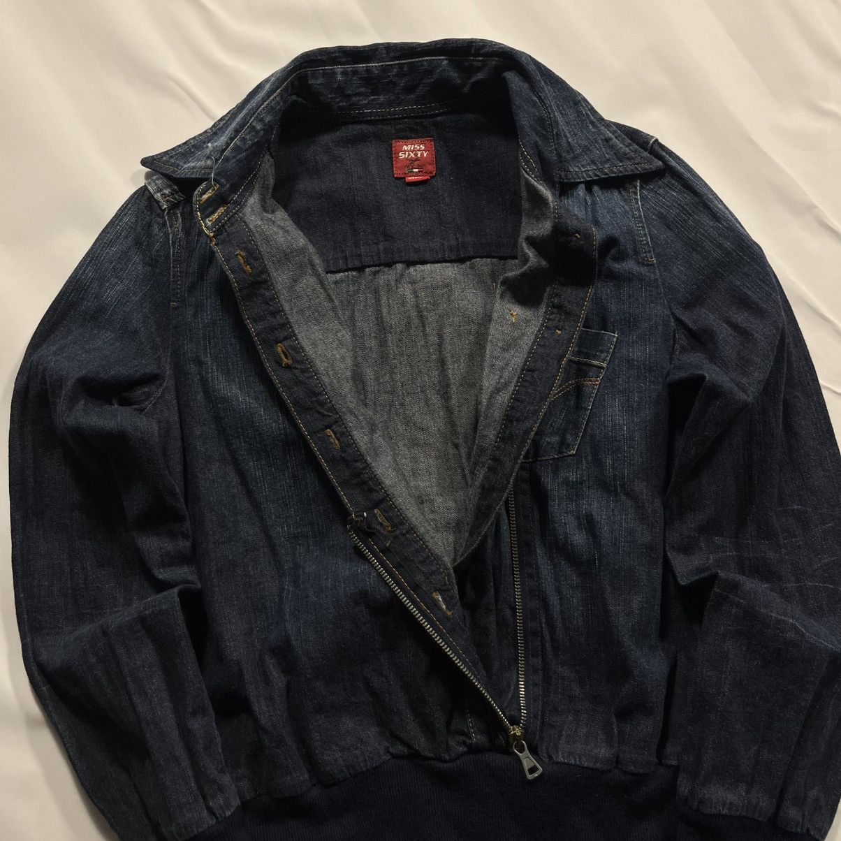 Le Grande Bleu (L.G.B.) Vintage y2k Miss Sixty 60 denim bomber jacket swag drip Size US S / EU 44-46 / 1 - 7 Thumbnail