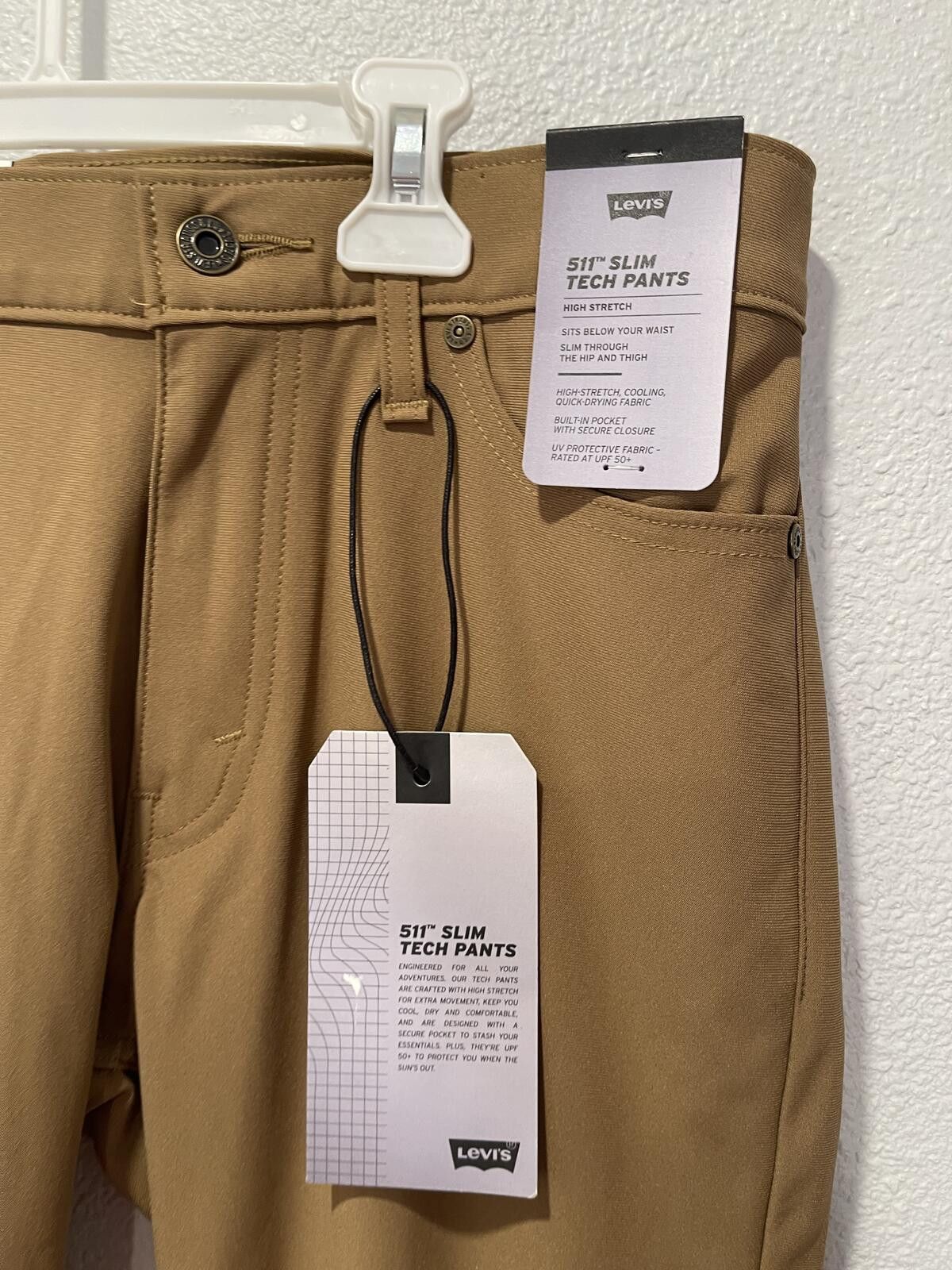 Levi's Levi's 511 Slim Tech Khaki Pants 30x32 Size US 30 / EU 46 - 3 Thumbnail