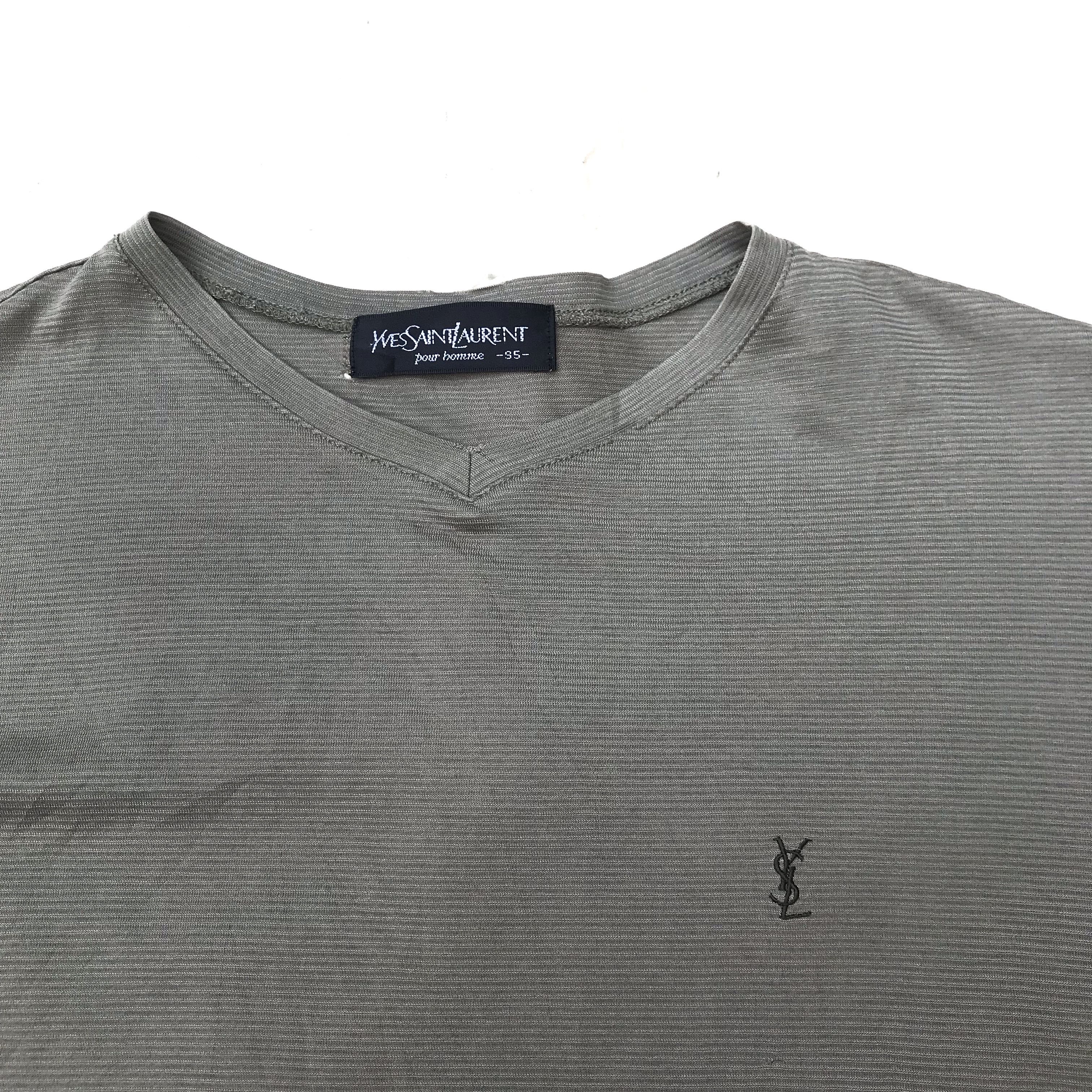 Designer × Vintage × Yves Saint Laurent Vintage YSL Yves Saint Laurent Pour Homme tee Tshirt short Size US M / EU 48-50 / 2 - 2 Thumbnail