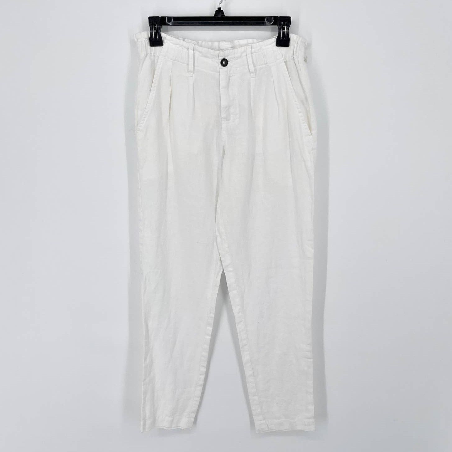 image of Johnny Was White Linen Pants New Size Xs Elastic Waist, Women's