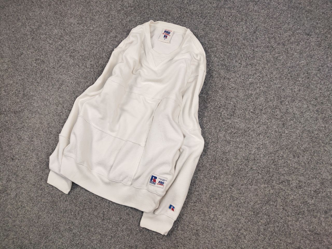 Russell Athletic Vintage Russell Athletic Pro USA Patchwork Boxy Sweatshirt Size US M / EU 48-50 / 2 - 2 Thumbnail