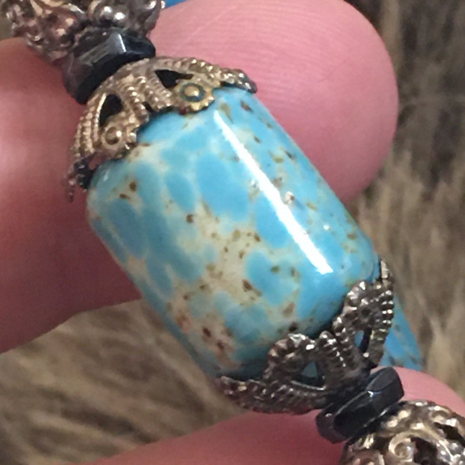 Vintage Vintage Caribbean blue jasper bead necklace Size ONE SIZE - 6 Thumbnail