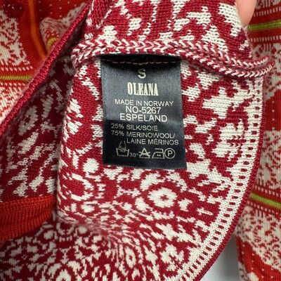 Aran Isles Knitwear OLEANA NORWAY MERINO WOOL SILK FLORAL CARDIGAN SWEATER Size S / US 4 / IT 40 - 4 Thumbnail