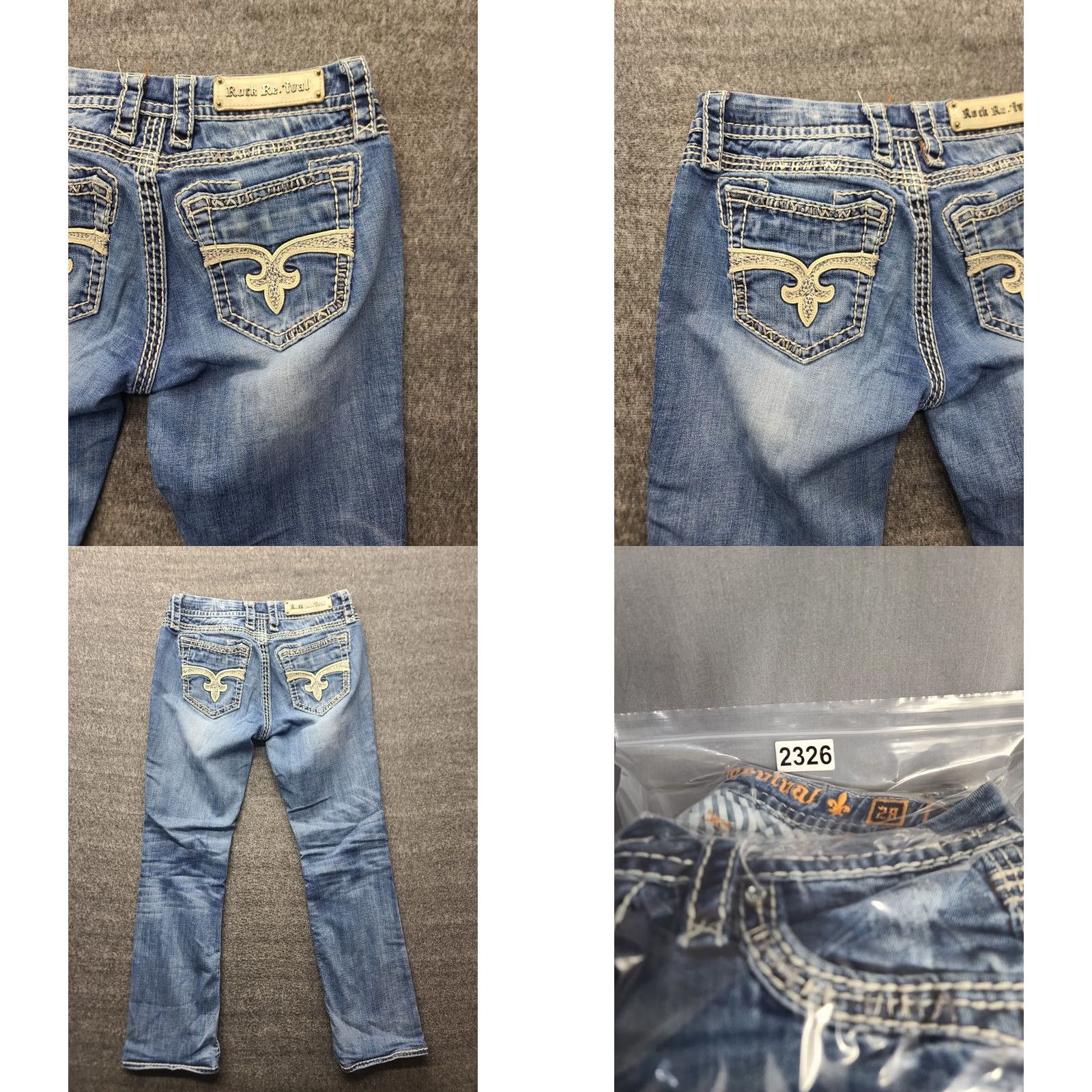 Vintage Rock Revival Jeans Womens 28x29 Ella Regular Fit Easy Bootcut Mid Rise Stretch Denim Blue 5-Pocket Designer Western Y2K Womens Size 28" / US 6 / IT 42 - 9 Thumbnail