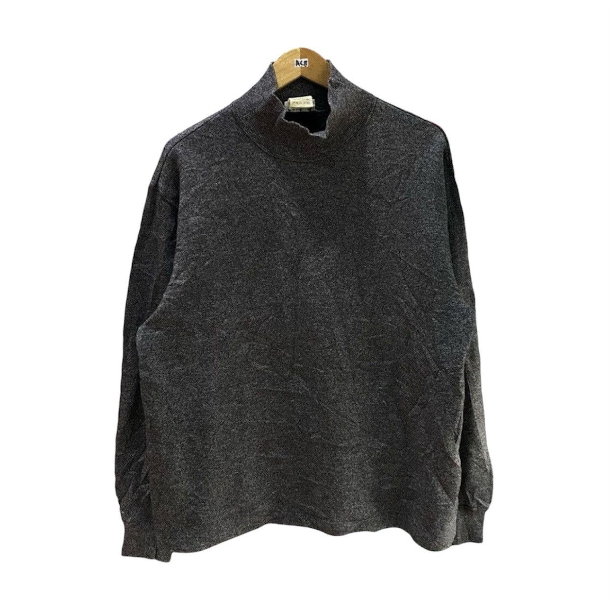 agnes b. Vintage Agnès B. Homme Charcoal Mock Neck Knit Long Sleeve Size US M / EU 48-50 / 2 - 1 Thumbnail