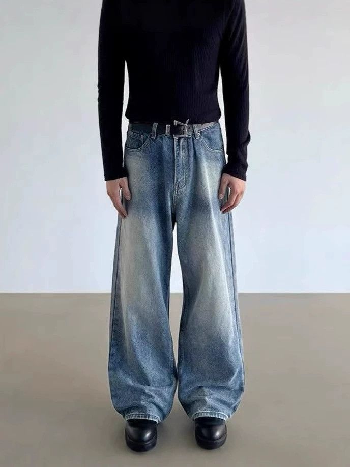Vintage American men's loose baggy wide-leg cleanfit vintage jeans Size US 32 / EU 48 - 1 Thumbnail