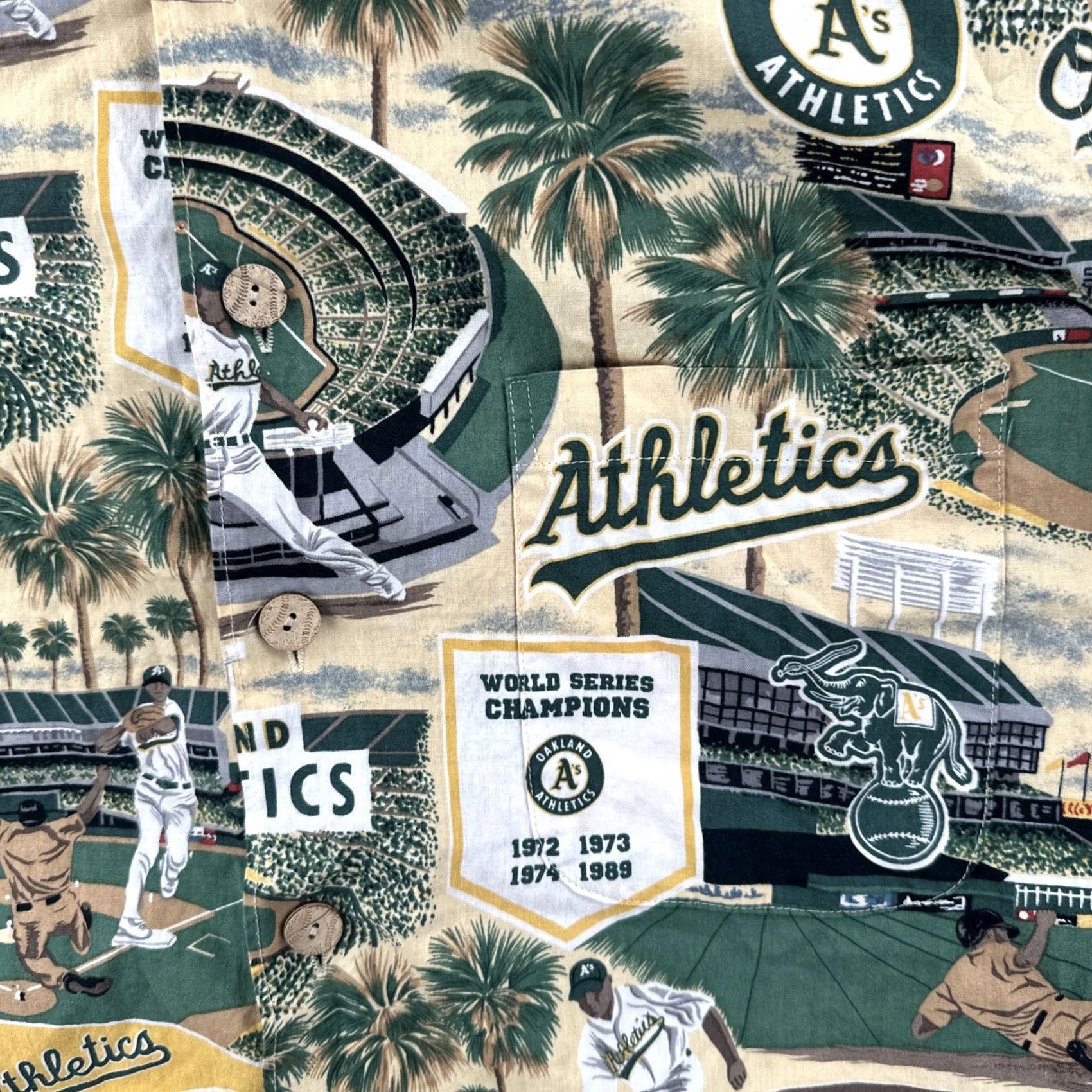 Reyn Spooner Reyn Spooner Men’s Large MLB Baseball Oakland Athletics Cotton Button-Up Shirt Size US L / EU 52-54 / 3 - 6 Thumbnail
