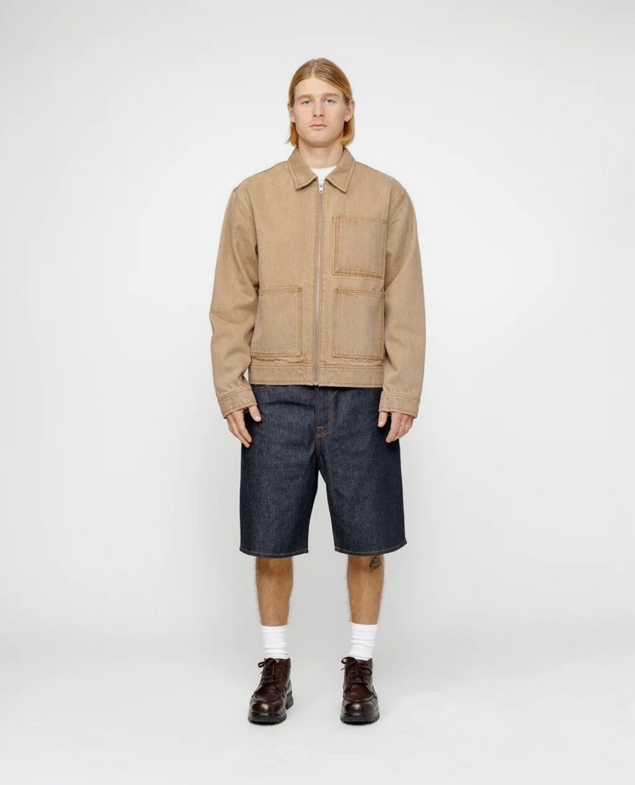 Stussy Stussy Denim Zip Up Work Jacket “Sand” Medium Size US M / EU 48-50 / 2 - 14 Thumbnail