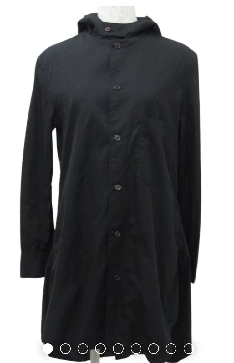 Yohji Yamamoto Yohji Yamamoto Black Hooded Long Shirt Size S / US 4 / IT 40 - 1 Thumbnail