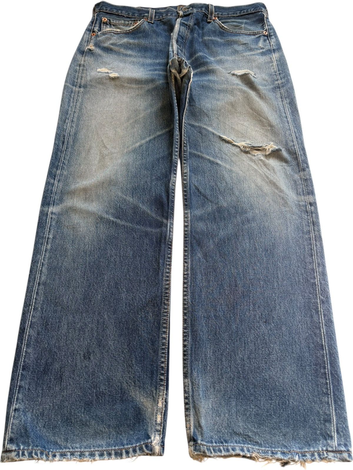 Levi's Vintage 90s Levis 501 Mud Wash Distressed Loose Baggy Jeans Size US 38 / EU 54 - 1 Thumbnail