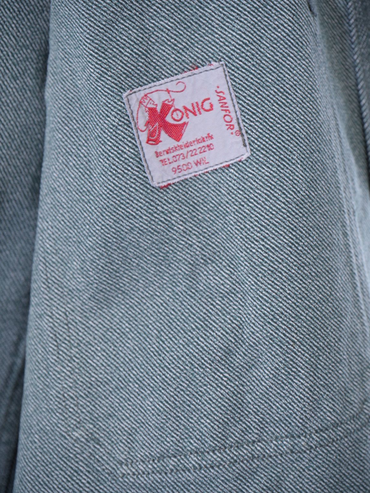 Le Laboureur Vintage 80s Konig French Work Sanfor Faded Denim Jacket Size US M / EU 48-50 / 2 - 4 Thumbnail