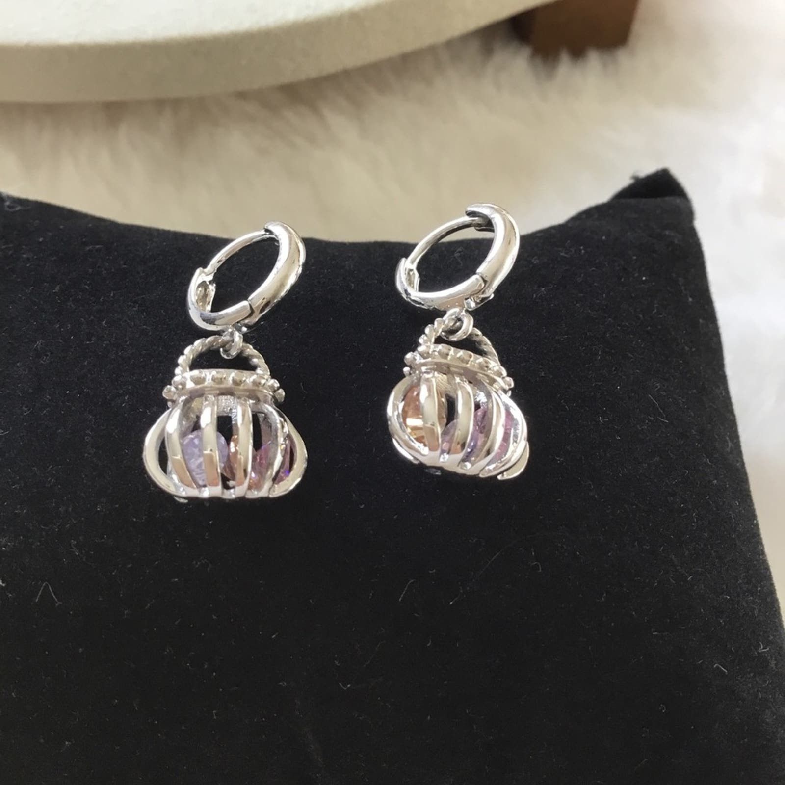 Other Sterling Silver Crystal Purse Earrings Size ONE SIZE - 1 Thumbnail
