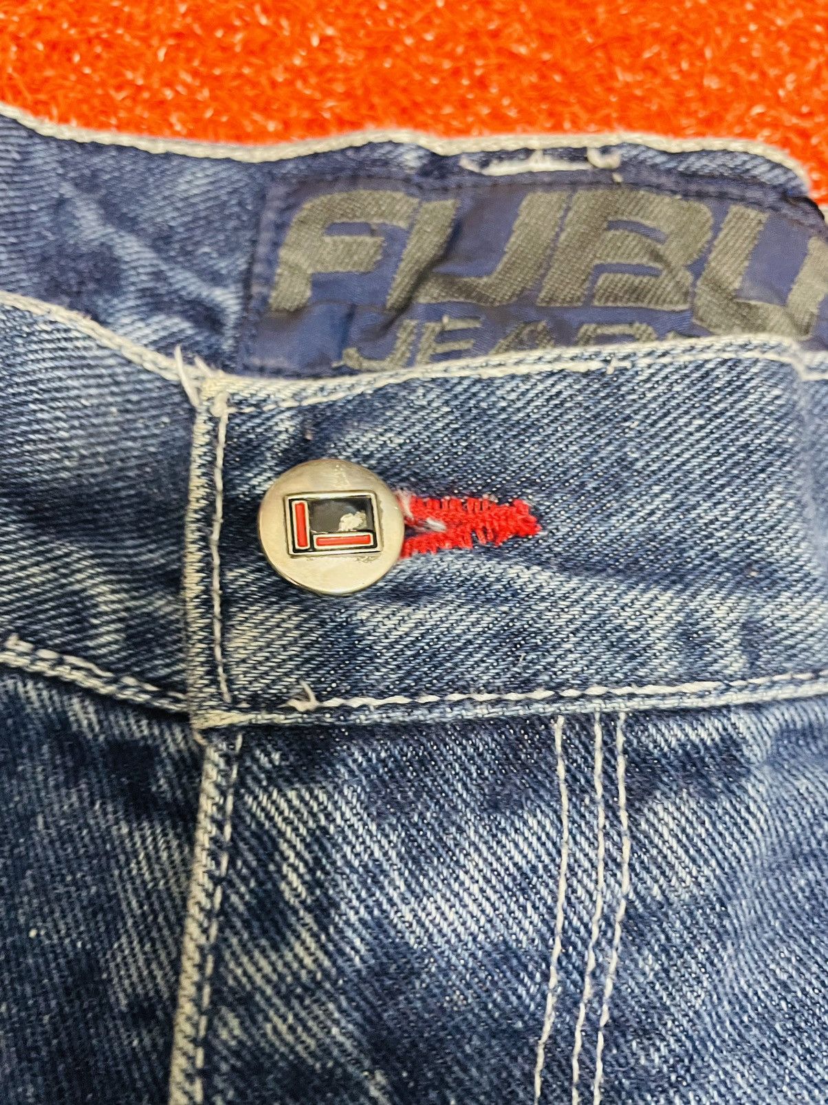 Fubu × Vintage Fubu Jeans Mens Cargo Dark Wash Denim Baggy Hip Hop Size US 38 / EU 54 - 7 Thumbnail