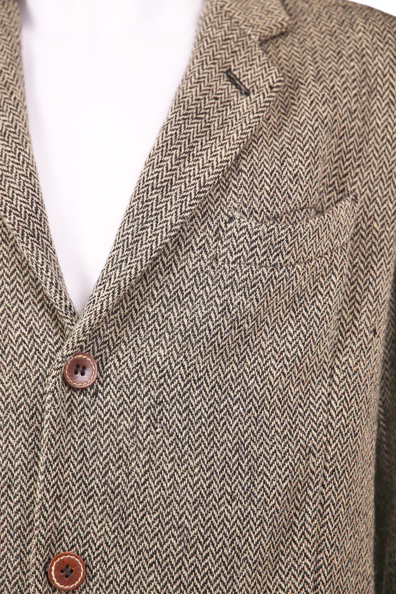 Dirk Bikkembergs 1990's - Wool Harringbone Grey Blazer Size 48R - 5 Thumbnail