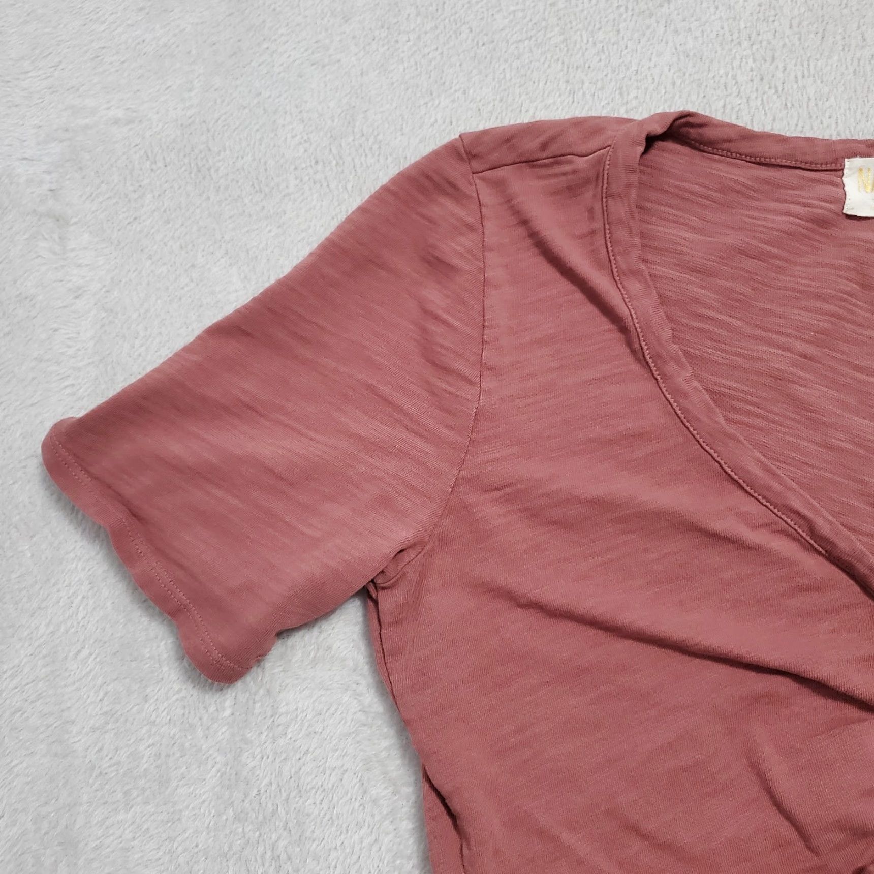 Nation LTD VINTAGE Nation LTD Los Angeles Top Women M Mauve Short Sleeve Fitted Button Tee Y2K Size M / US 6-8 / IT 42-44 - 6 Thumbnail