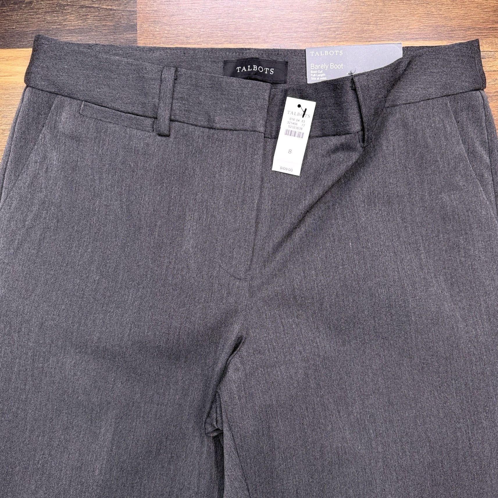 Talbots Talbots Pants Womens 8 Charcoal Heather Gray Full Length New Bootcut Stretch Dress Pants Fall Size 30" / US 8 / IT 44 - 3 Thumbnail