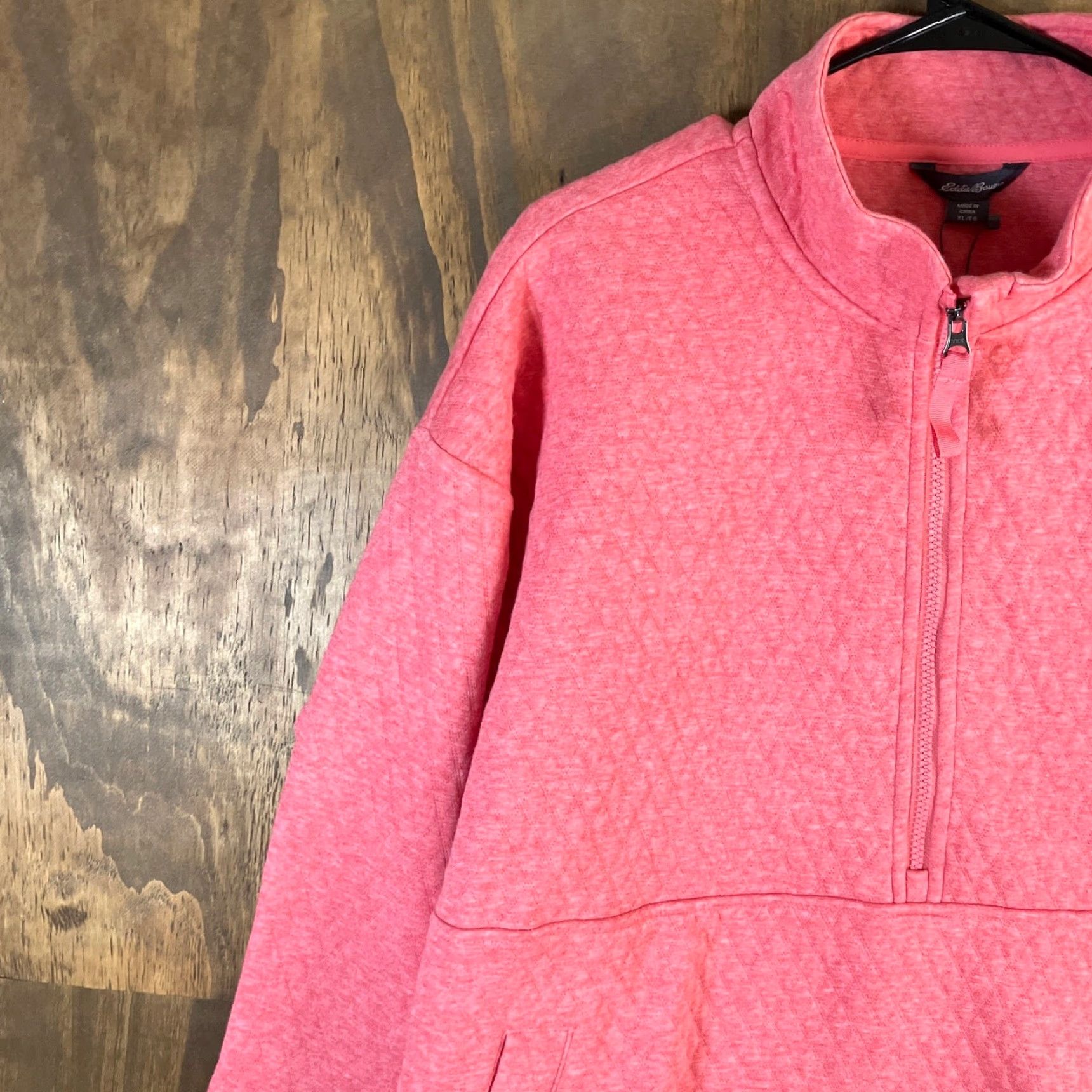 Eddie Bauer VINTAGE Eddie Bauer Womens Sweater Pink 1/2 Zip Quilted Long Sleeve Cotton Blend XL Size XL / US 12-14 / IT 48-50 - 4 Thumbnail