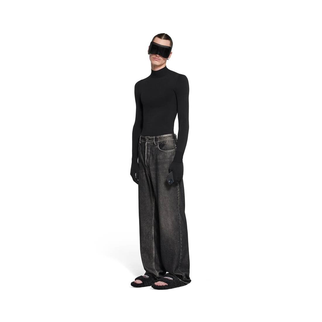 Balenciaga o1srvl11e0825 Denim Trompe L'Œil Pants in Black Size US 34 / EU 50 - 2 Thumbnail