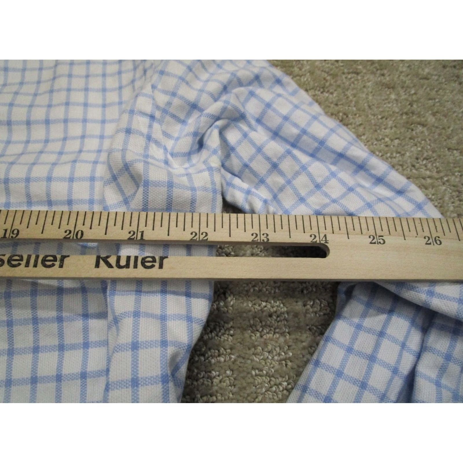 Hugo Boss HUGO BOSS Shirt Men XL White Blue Gingham Check Long Sleeve Button-Down Size US L / EU 52-54 / 3 - 5 Thumbnail