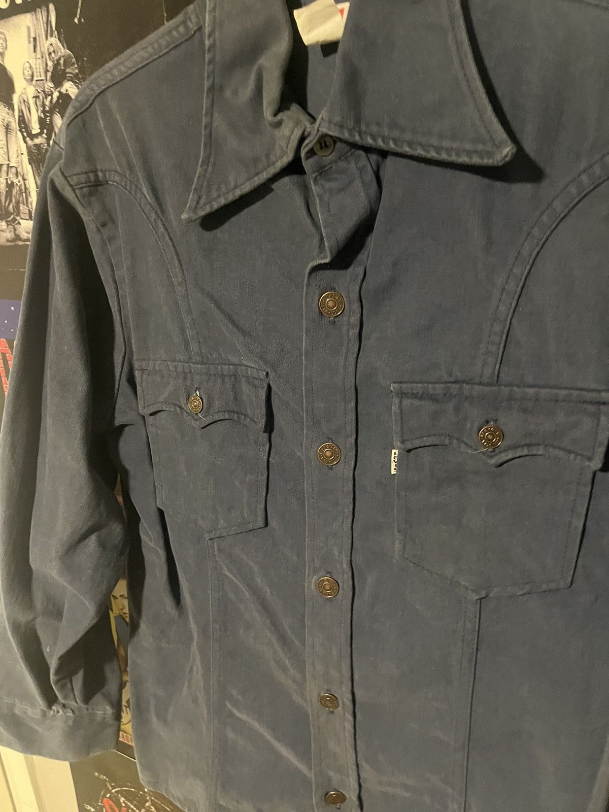 Levi's Vintage 70’s 80s Levi’s heavy Button down Navy Point collar Size US L / EU 52-54 / 3 - 9 Thumbnail