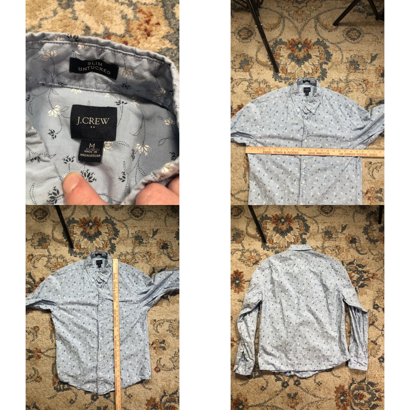J.Crew VINTAGE J.CREW? No—Original is not vintage. J.CREW Slim Untucked Shirt Mens Medium Blue Floral Button Down Long Sleeve Shirt Size US M / EU 48-50 / 2 - 8 Thumbnail