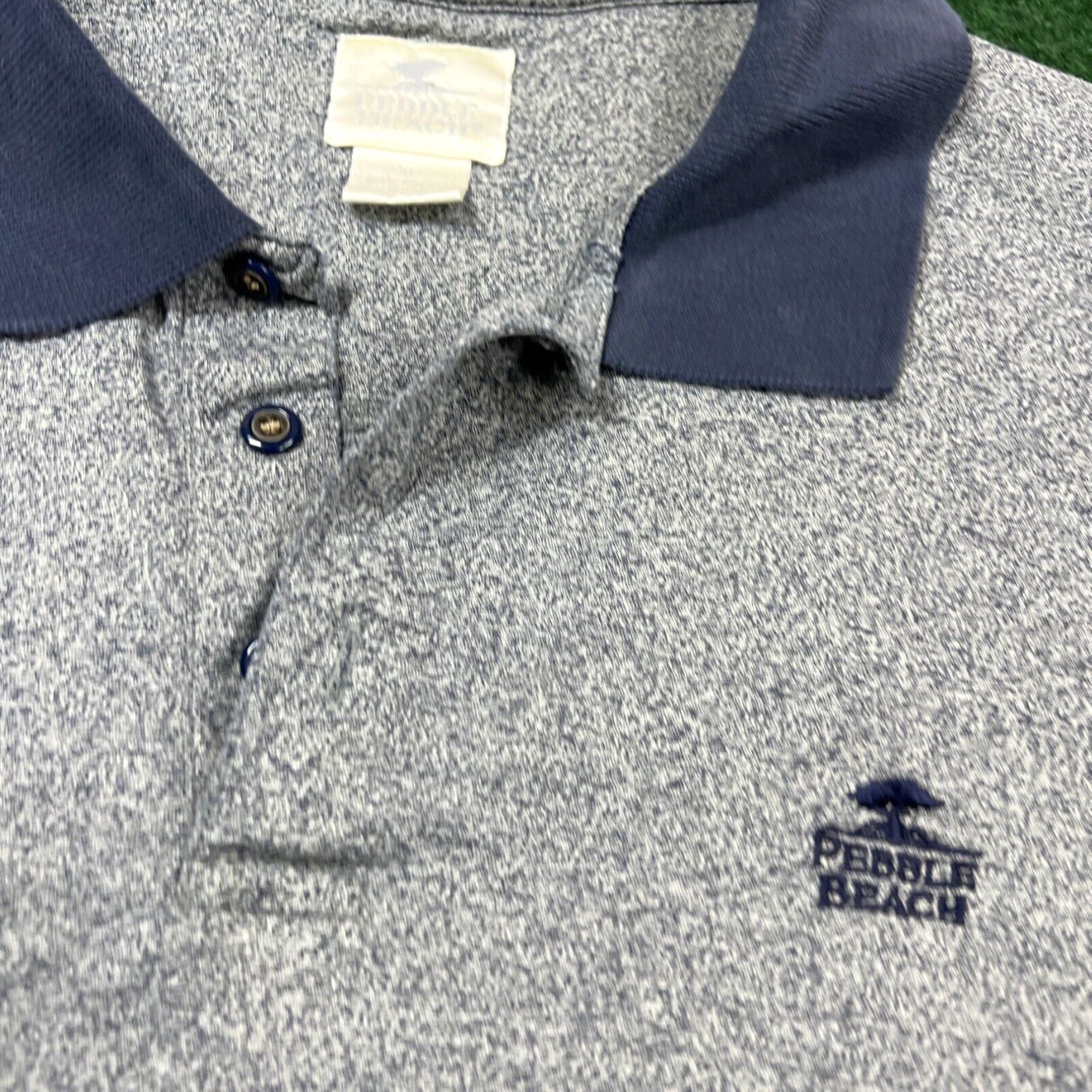 Vintage Pebble Beach Polo Shirt Adult Gray Blue collar Short Sleeve Casual Mens XL Size US XL / EU 56 / 4 - 3 Thumbnail