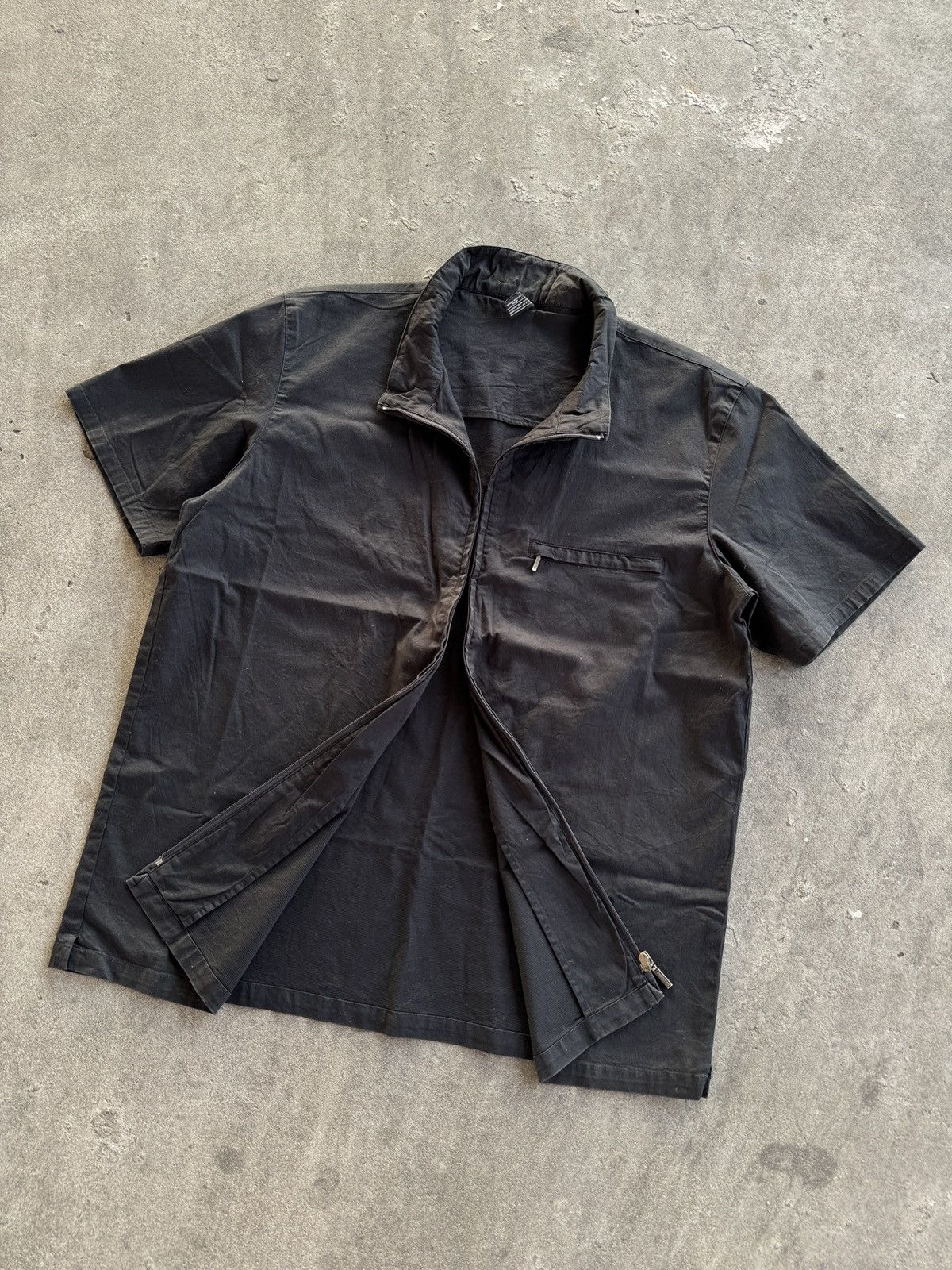 Hiroko Koshino Homme Hiroko Koshino Black Zipper Shirts Size US XL / EU 56 / 4 - 5 Thumbnail