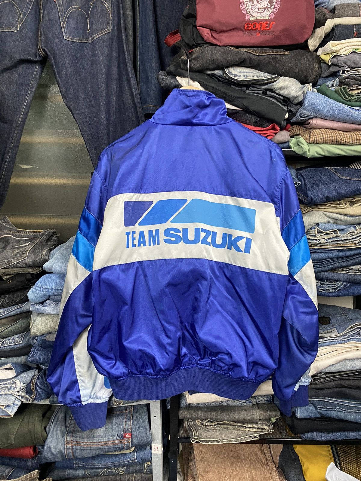 image of Vintage OG Suzuki Light Jacket in Blue, Men's (Size Large)