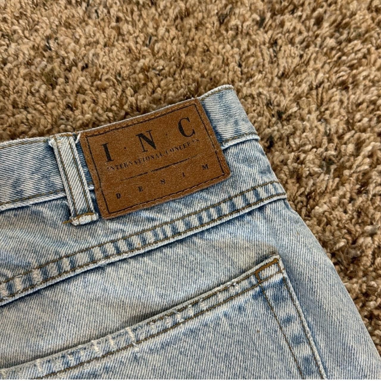 I.N.C × Vintage Vintage Light Blue Washed Distressed Denim Size US 34 / EU 50 - 6 Thumbnail