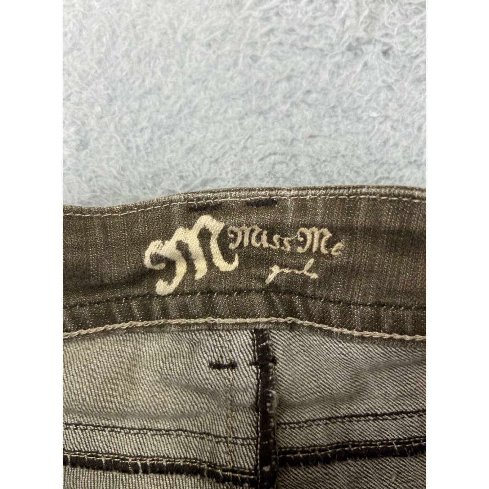 Miss Me Miss Me Jeans Distressed Brown Denim Jean 14 Girls Straight Leg Embroidered 5-Pocket Design Size 36" / US 14 / IT 50 - 3 Thumbnail