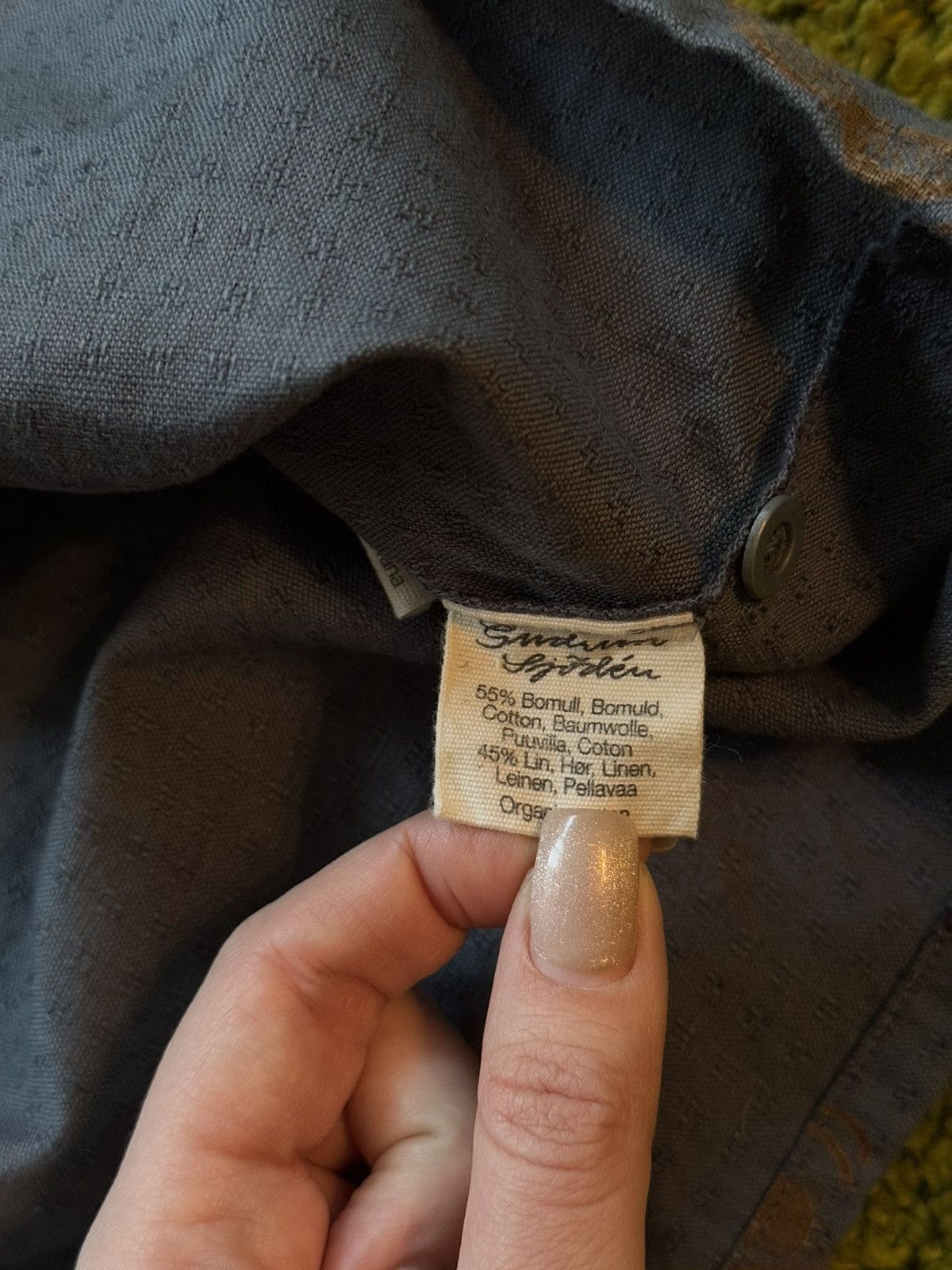 Designer Gudrun Sjoden avant garde linen blend floral pattern skirt Size 26" / US 2 / IT 38 - 7 Thumbnail